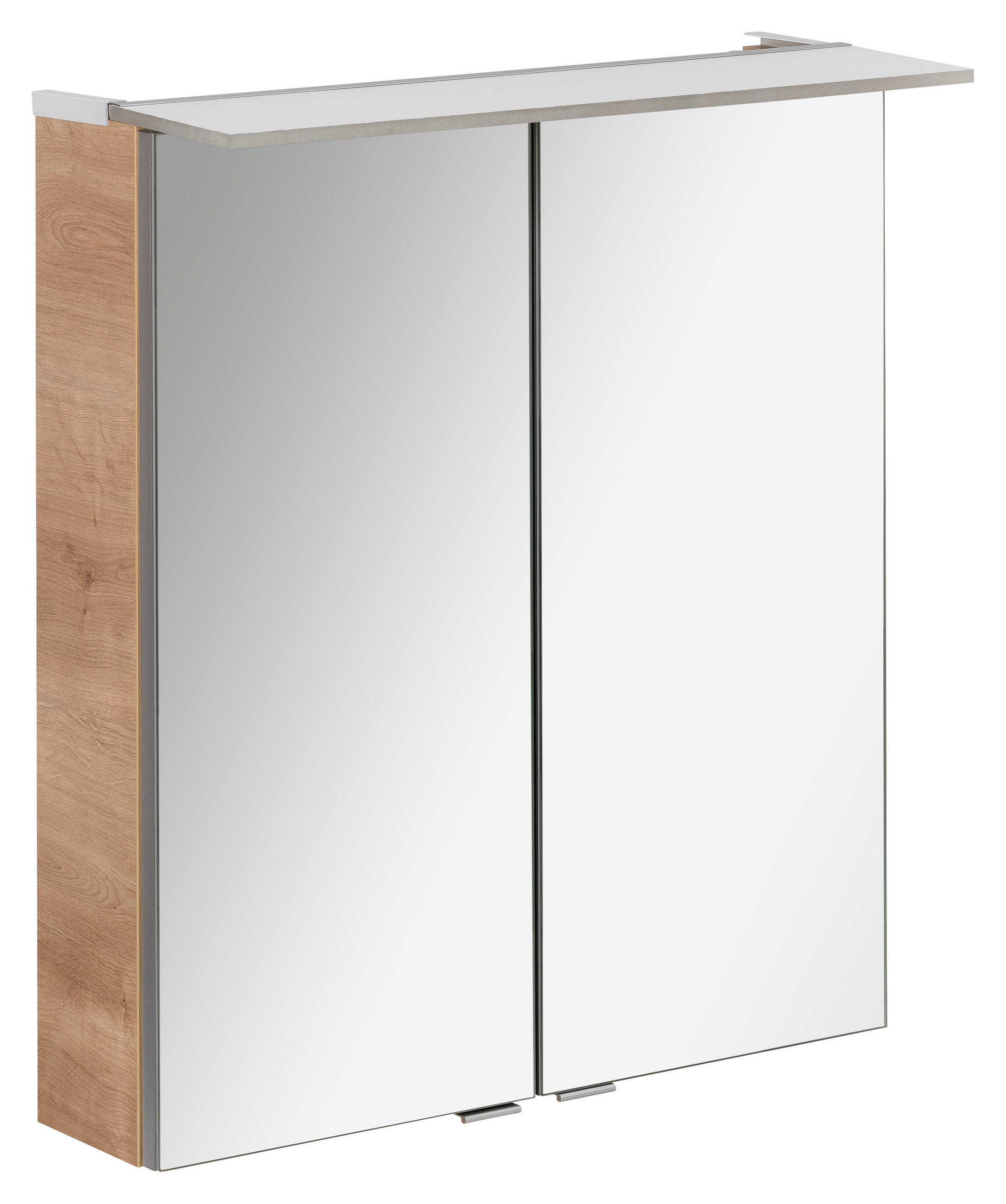 SPIEGELSCHRANK 60/69,5/23,5 cm  - Eichefarben/Silberfarben, MODERN, Glas/Holzwerkstoff (60/69,5/23,5cm) - MID.YOU