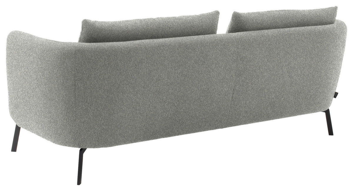 2,5-SITZER  in Flachgewebe Silberfarben  - Silberfarben/Schwarz, Design, Textil/Metall (190/71/91cm) - Schöner Wohnen