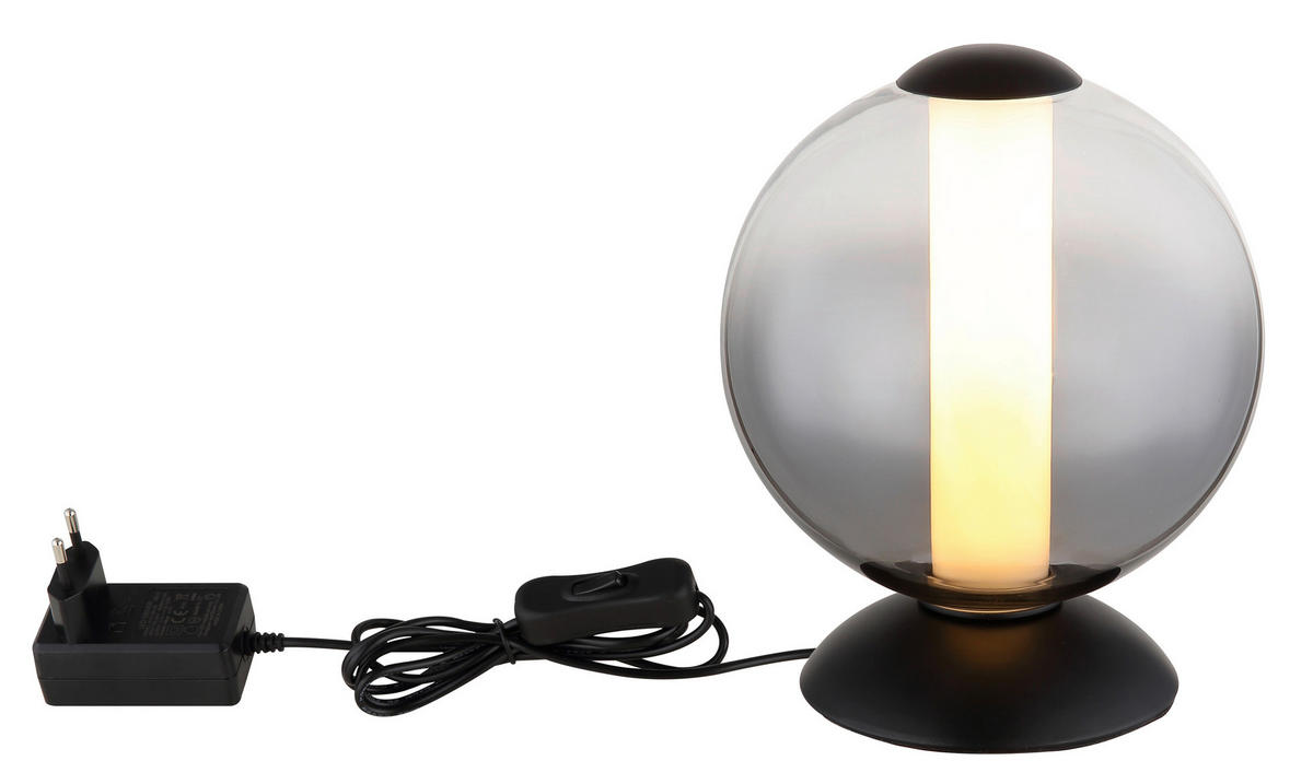 LED-TISCHLEUCHTE 18/21 cm   - Schwarz/Weiß, KONVENTIONELL, Glas/Kunststoff (18/21cm) - Globo