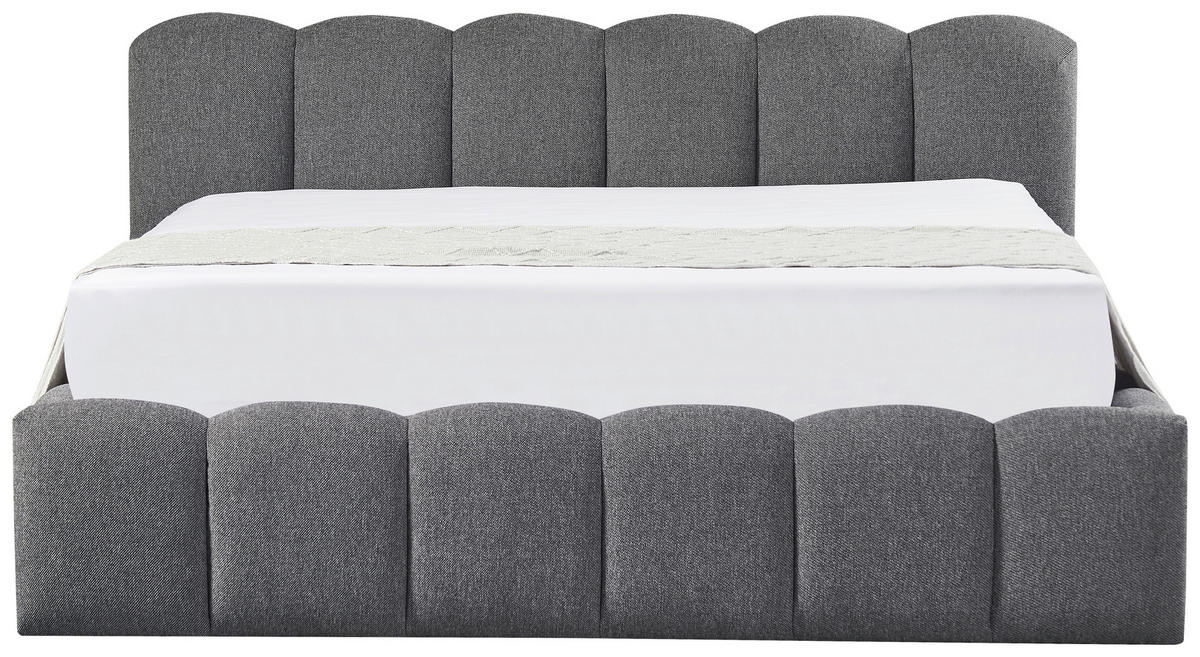 POLSTERBETT 140/200 cm  Grau  - Schwarz/Naturfarben, Modern, Holz/Kunststoff (140/200cm) - Livetastic