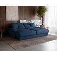 BIGSOFA in Cord Dunkelblau - Schwarz/Dunkelblau, MODERN, Kunststoff/Textil (230/85/190cm) - Carryhome