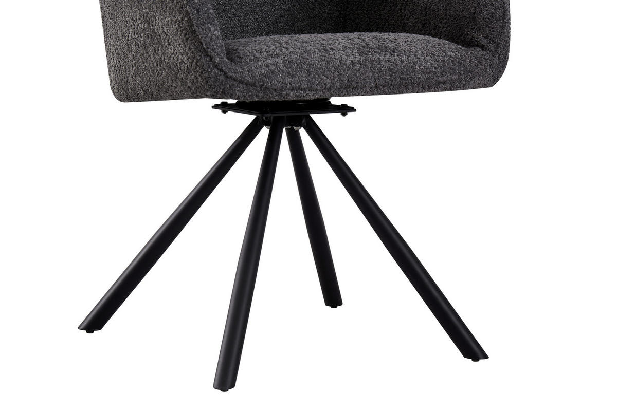 ARMLEHNSTUHL  in Eisen Bouclé  - Schwarz/Grau, MODERN, Holz/Textil (59/88/64cm) - MID.YOU