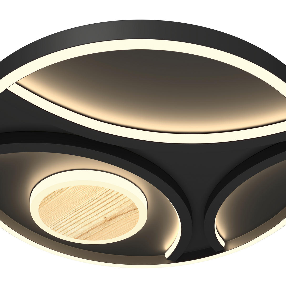 LED-DECKENLEUCHTE 39/5 cm   - Schwarz, Natur, Metall (39/5cm) - Novel