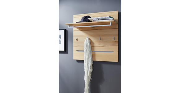 GARDEROBENPANEEL 80/80/30 cm - Buchefarben/Alufarben, Natur, Holz/Metall (80/80/30cm) - Valnatura