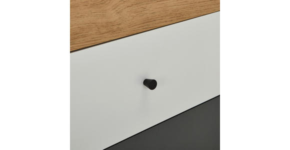 BEISTELLREGAL Grau, Weiß, Eichefarben  - Eichefarben/Schwarz, Design, Holzwerkstoff/Metall (60/180/30cm) - Carryhome