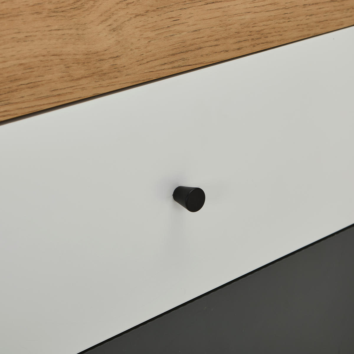 KOMMODE  in 60/180/30 cm  - Eichefarben/Schwarz, Design, Holzwerkstoff/Metall (60/180/30cm) - Carryhome