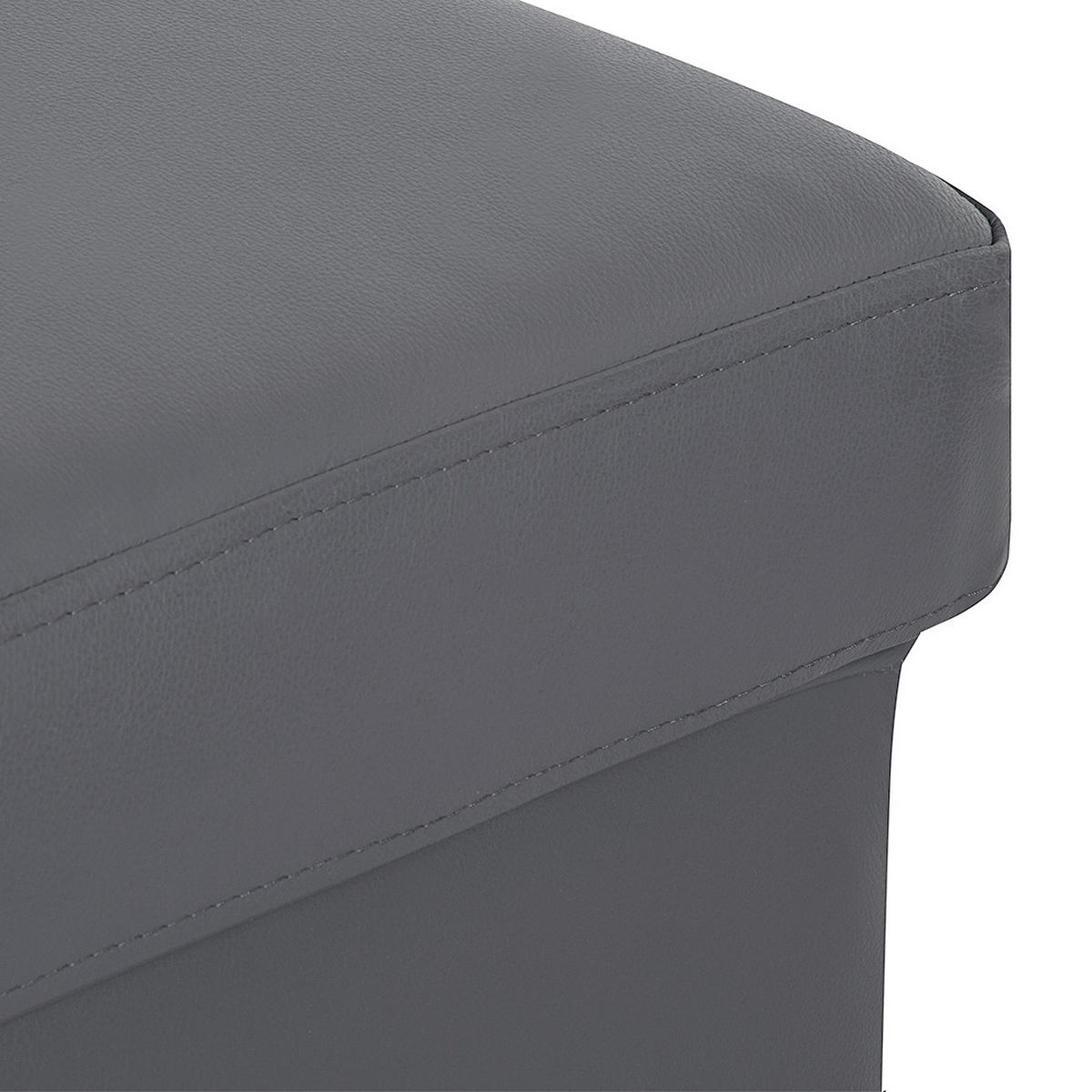 HOCKER Leder Anthrazit  - Chromfarben/Anthrazit, Design, Leder/Metall (91/44/57cm) - Livetastic