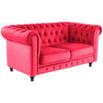 CHESTERFIELD-SOFA Samt Rot, Schwarz  - Rot/Schwarz, Trend, Holz/Textil (165/75/87cm) - Xora