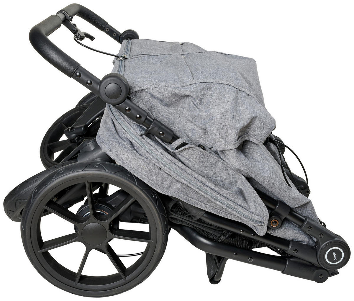 ZWILLINGSWAGEN  - Schwarz/Grau, Basics, Textil/Metall (100/110/75cm) - Jimmylee
