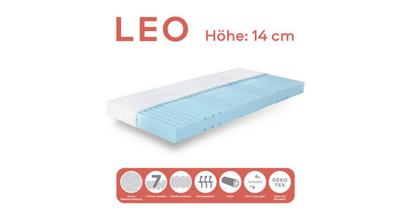 KOMFORTSCHAUMMATRATZE 120/200 cm Höhe ca. 14 cm - Basics, Textil (120/200cm) - Xora
