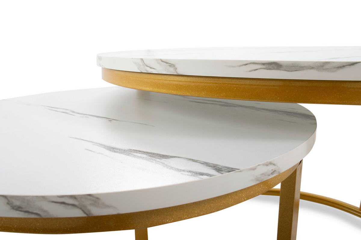 SET KLUB STOLIĆA višebojno, bijela, zlatne boje  metal, drvni materijal  - bijela/višebojno, Design, drvni materijal/metal (50-70/50-70/38-45cm) - MID.YOU
