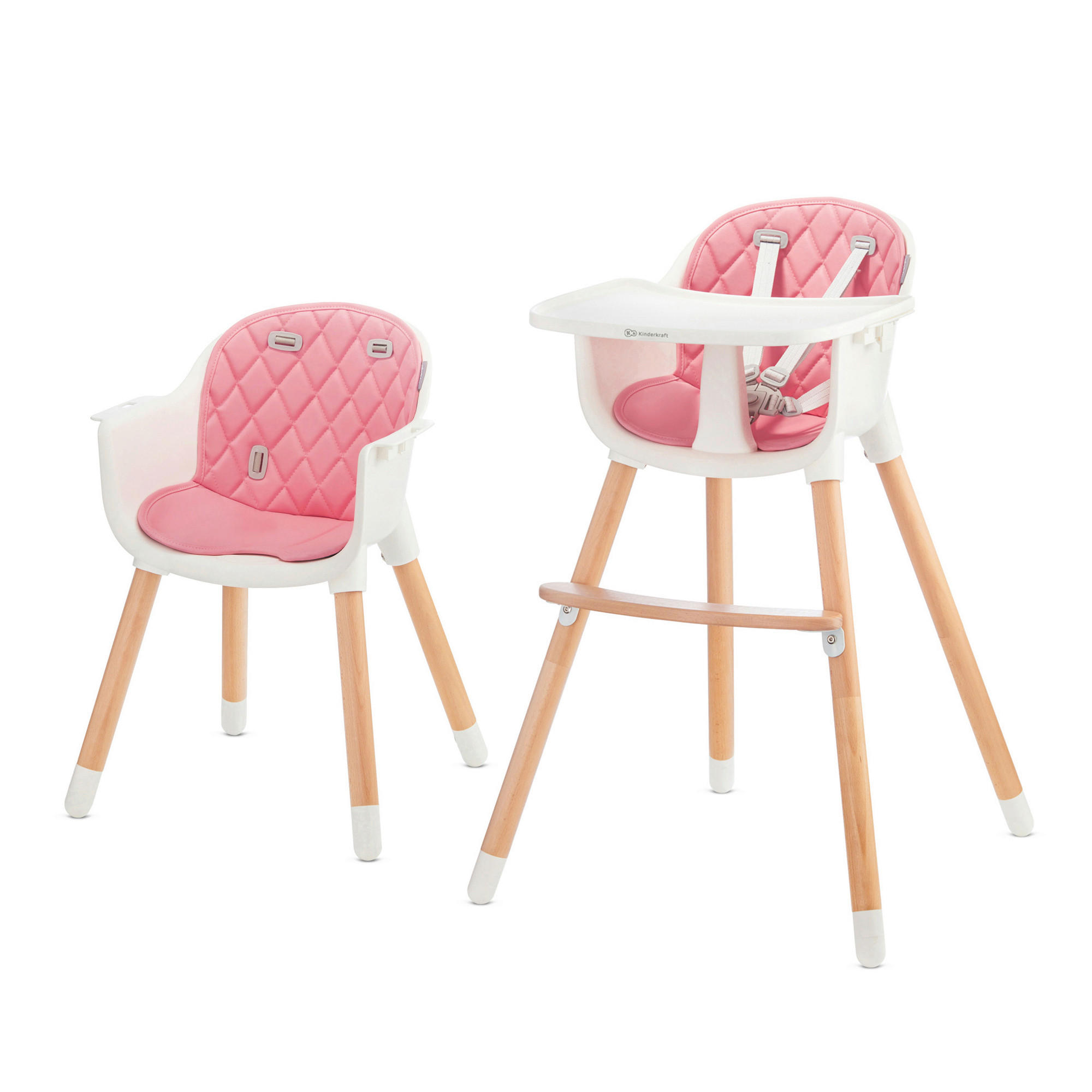 Kinderkraft Hochstuhl Sienna Weiß, Rosa, Natur 57x83x60 cm