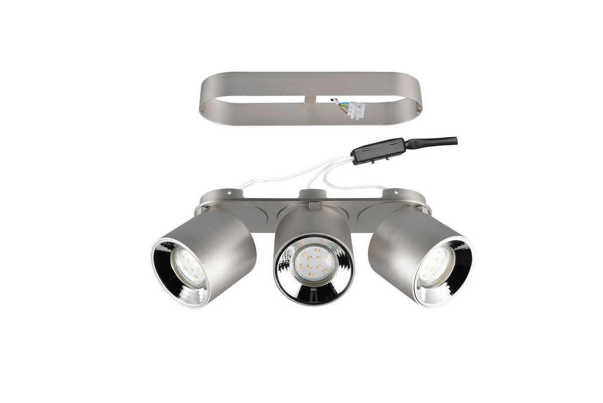 STRAHLER Guayana 27,3/12/8,7 cm   - Nickelfarben, Basics, Metall (27,3/12/8,7cm) - Trio Leuchten