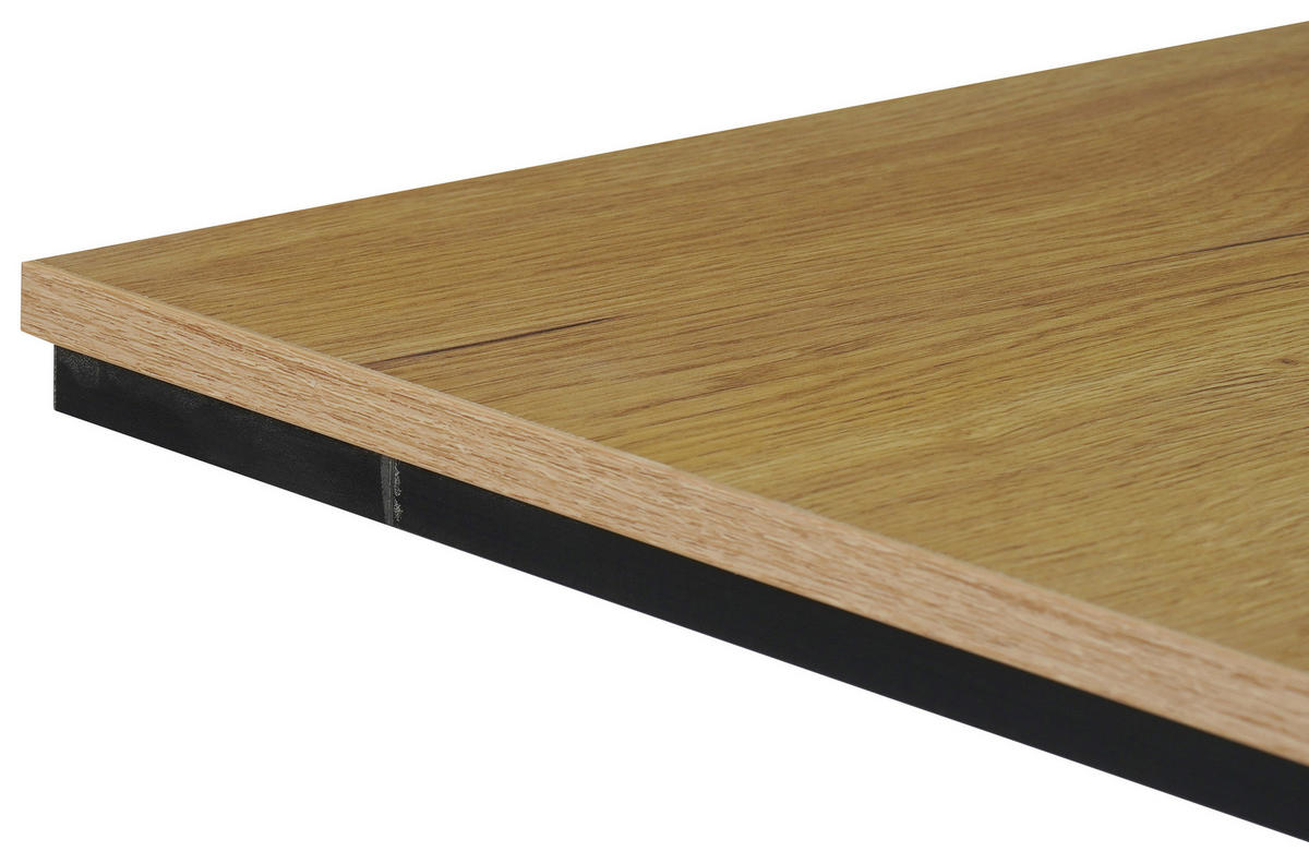 ESSTISCH Schwarz, Eichefarben rechteckig  ausziehbar  - Eichefarben/Schwarz, Design, Holzwerkstoff/Metall (160-200/90/76cm) - Carryhome