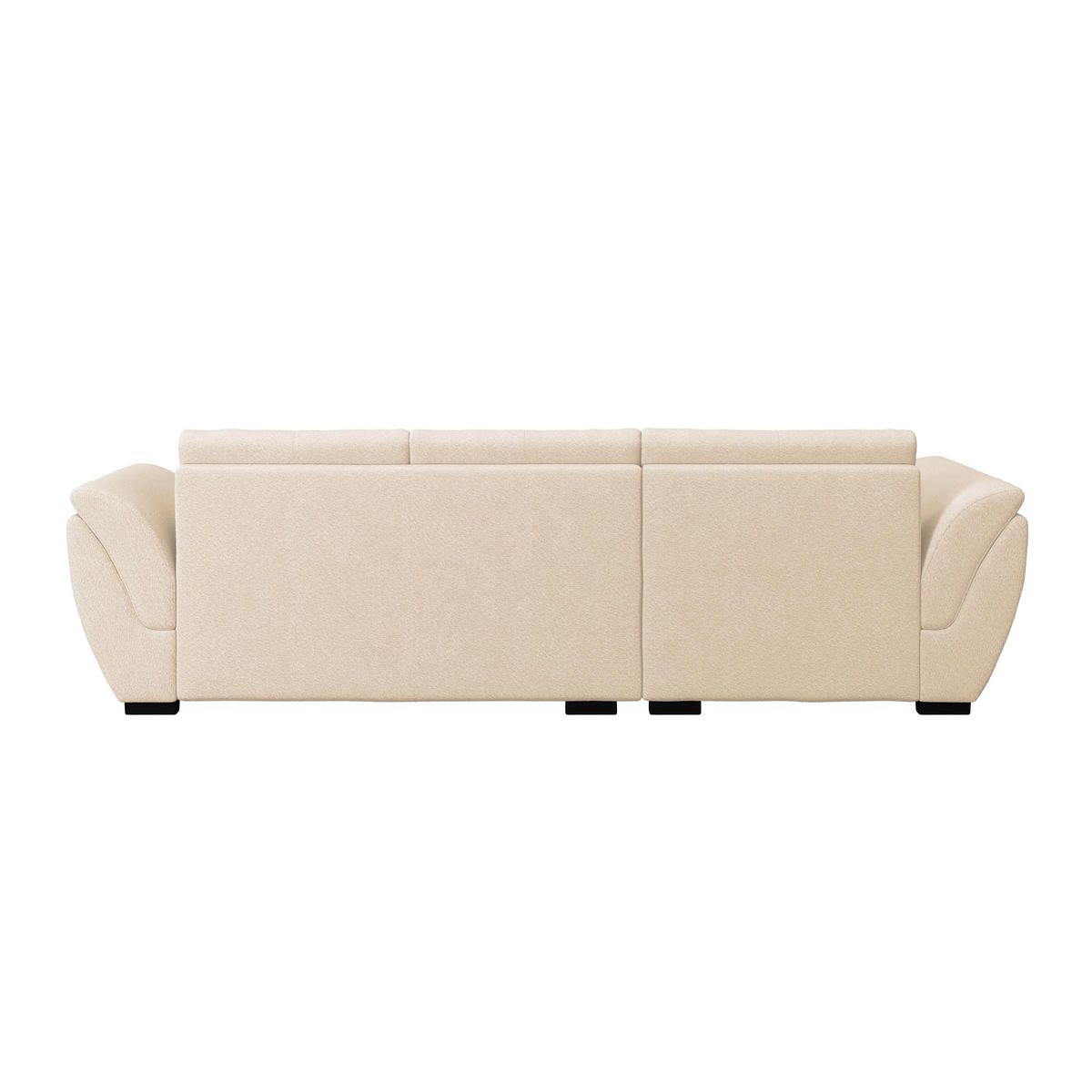 ECKSOFA Beige Zierkissen, Bettkasten, Schlaffunktion, Rücken echt  - Beige/Schwarz, KONVENTIONELL, Kunststoff/Textil (187/278cm) - MID.YOU