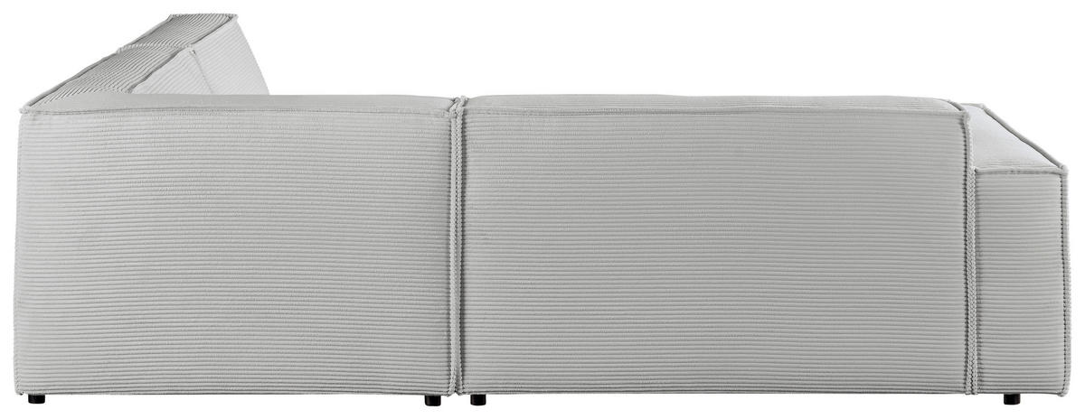 ECKSOFA in Cord Grau  254/224 cm  - Schwarz/Grau, KONVENTIONELL, Kunststoff/Textil (254/224cm) - Hom`in