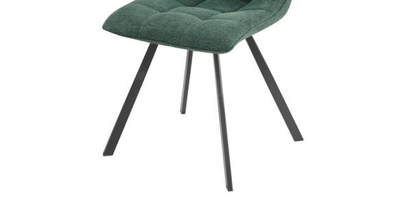 STUHL  Stoffauswahl Leinenoptik  - Dunkelgrün/Schwarz, Design, Textil/Metall (47/86/61cm) - Xora