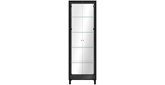 VITRINE in Schwarz - Schwarz, KONVENTIONELL, Glas/Holzwerkstoff (62/189/33cm) - Carryhome