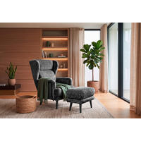 HOCKER Textil Schwarz, Weiss  - Weiss/Schwarz, Modern, Holzwerkstoff/Textil (63/43/42cm) - MID.YOU