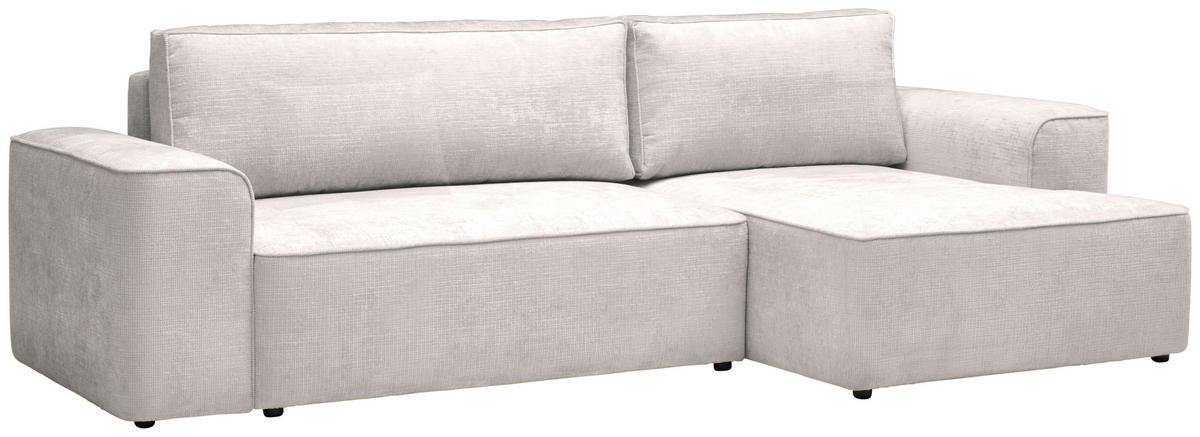 ECKSOFA in Plüsch Beige  - Beige/Blaugrau, Design, Kunststoff/Textil (288/152cm) - Xora
