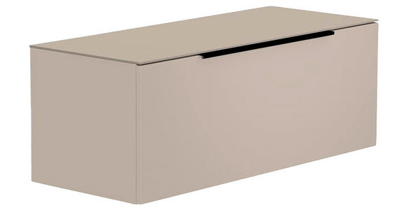 LOWBOARD  in 110/56/45 cm  - Sandfarben/Schwarz, Design, Glas/Holzwerkstoff (110/56/45cm) - Moderano