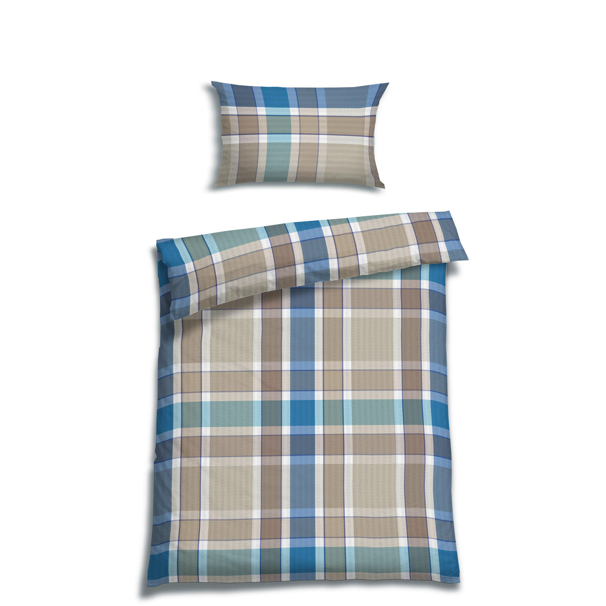 BETTWÄSCHE 2-teilig Seersucker 135/200 cm  - Dunkelblau, Design, Textil (135/200cm) - Florella