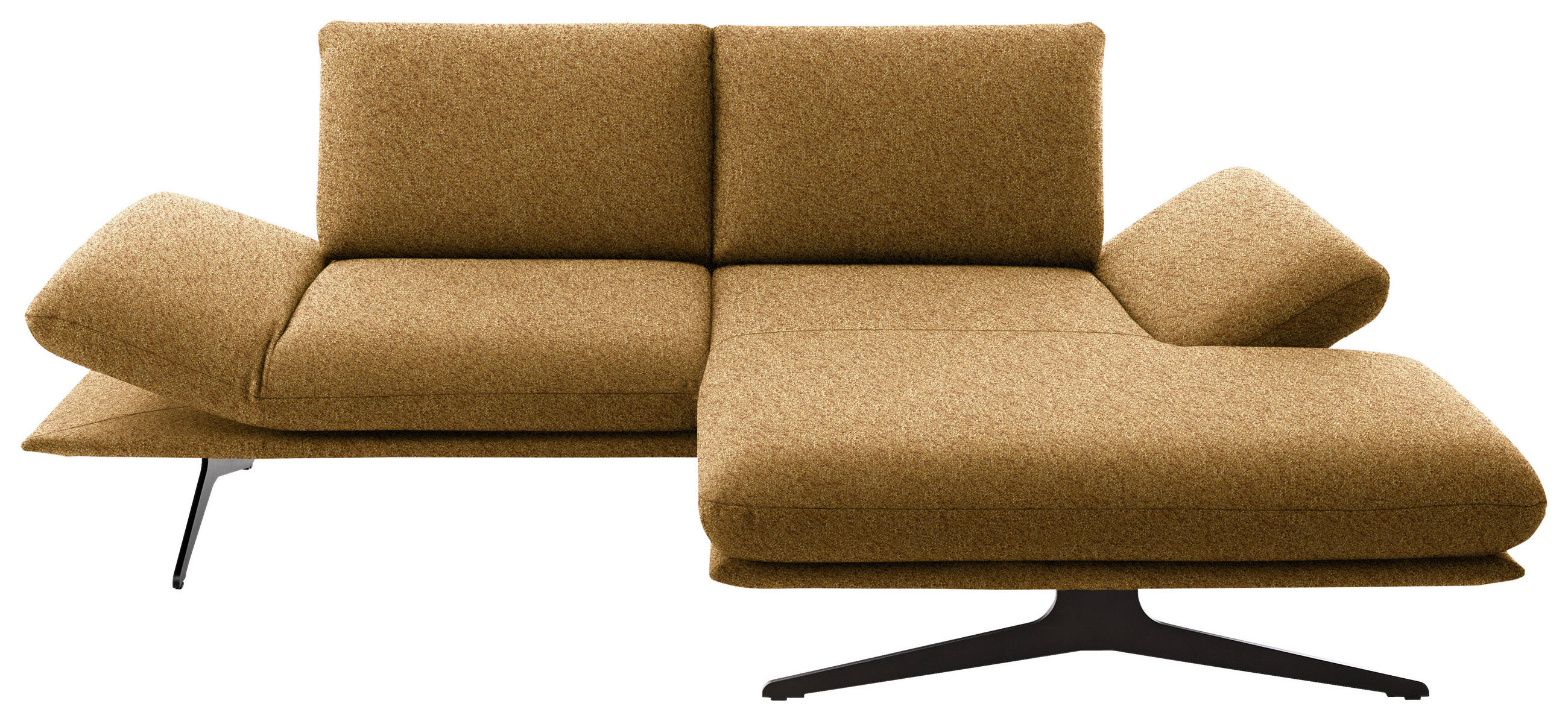 ECKSOFA Flachgewebe Currygelb  - Currygelb/Schwarz, Design, Textil/Metall (234/155cm) - Dieter Knoll