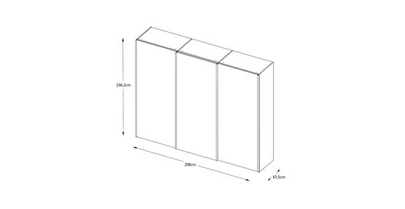 SCHWEBETÜRENSCHRANK  in Weiß  - Graphitfarben/Weiß, Design, Holzwerkstoff/Metall (298/240/68cm) - Moderano