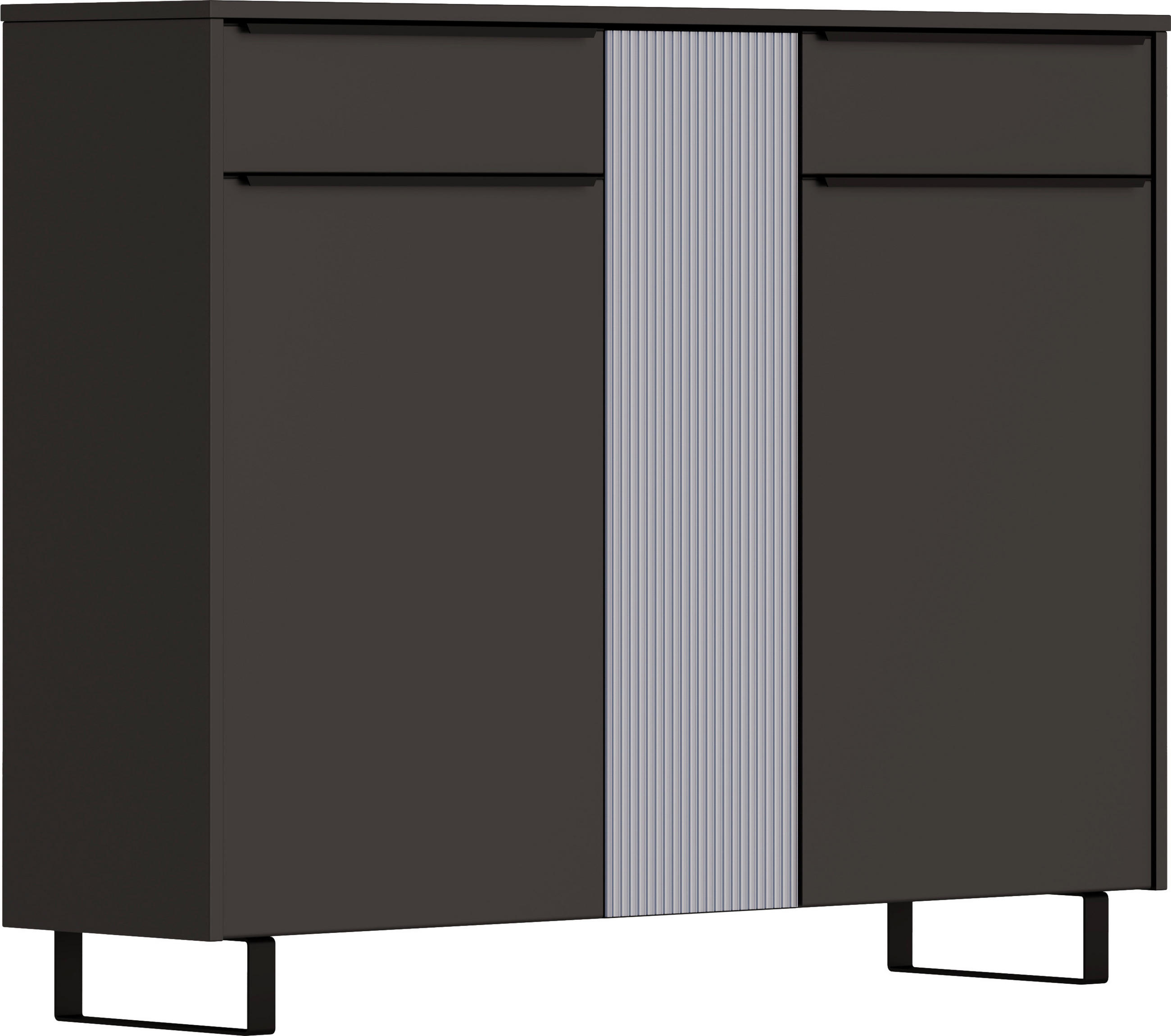 SCHUHSCHRANK in 137/105/34 cm - Anthrazit/Schwarz, Design, Glas/Holzwerkstoff (137/105/34cm) - Dieter Knoll