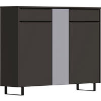 SCHUHSCHRANK  in 137/105/34 cm  - Anthrazit/Schwarz, Design, Glas/Holzwerkstoff (137/105/34cm) - Dieter Knoll