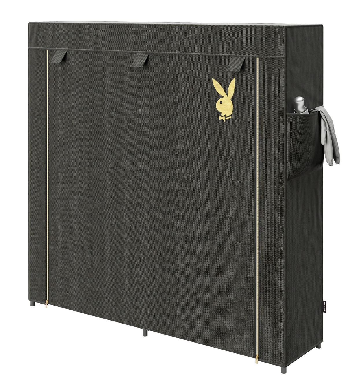 SCHUHSCHRANK Schwarz  - Schwarz, Basics, Textil/Metall (113/108/28cm) - Playboy