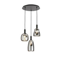 HÄNGELEUCHTE Luce Ambiente e Design 39/35/150 cm   - Chromfarben/Schwarz, Trend, Glas/Metall (39/35/150cm)