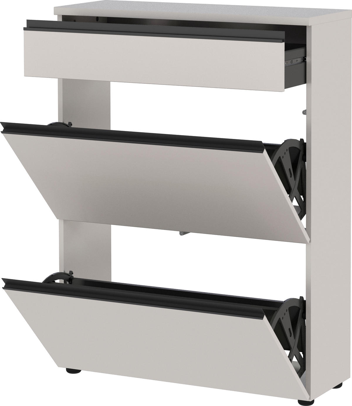 SCHUHSCHRANK Beige  - Beige/Schwarz, Design, Holzwerkstoff/Kunststoff (80/107/29cm) - MID.YOU