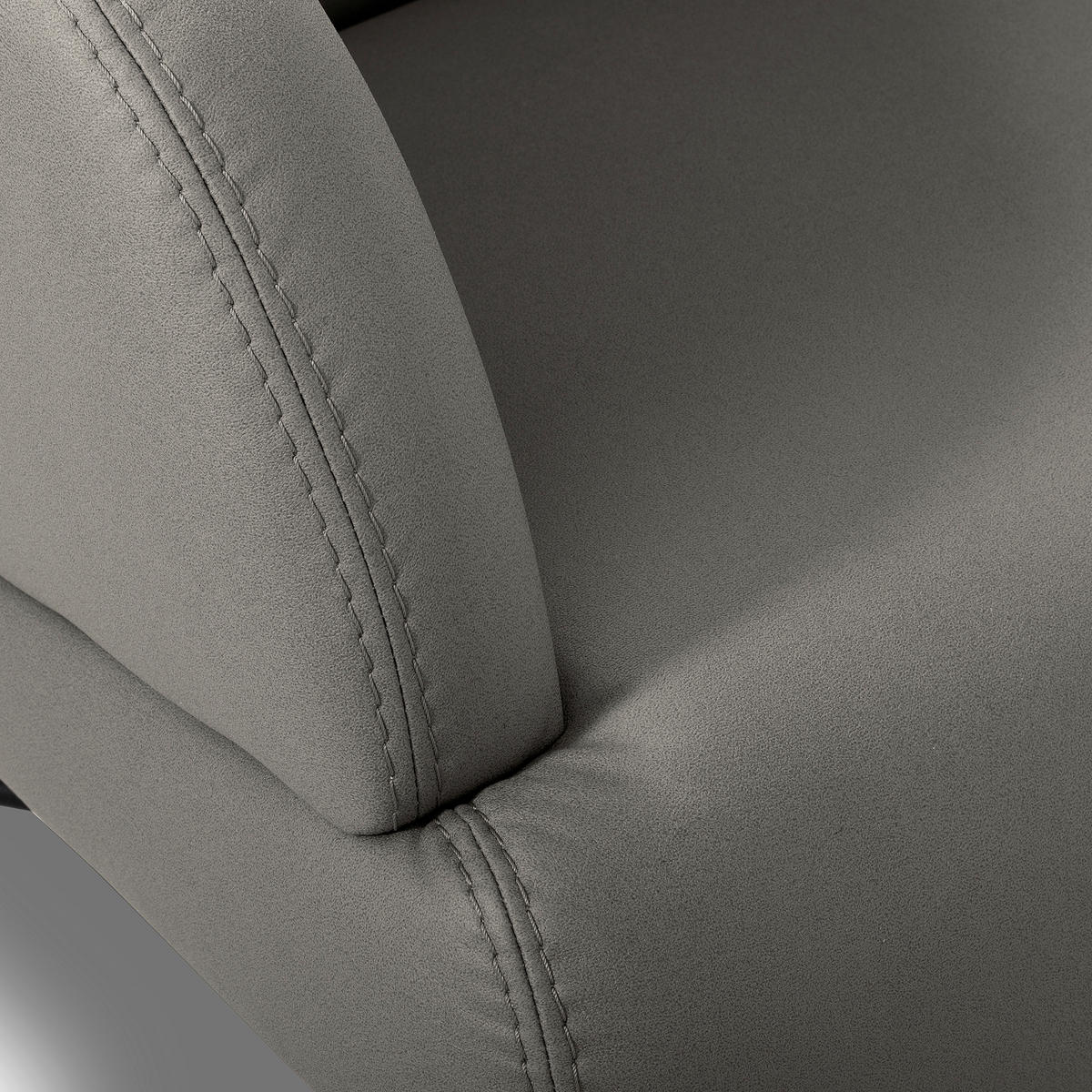 SESSEL in Lederlook Schieferfarben, Beige  - Schieferfarben/Beige, Design, Textil/Metall (67/87/74cm) - Livetastic