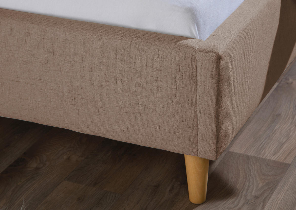 POLSTERBETT 100/200 cm,  in Hellbraun,  - Hellbraun/Naturfarben, MODERN, Holz/Textil (100/200cm) - Livetastic