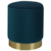 HOCKER in Metall, Textil, Holzwerkstoff Goldfarben, Petrol - Goldfarben/Petrol, Trend, Holzwerkstoff/Textil (35/40cm) - Xora