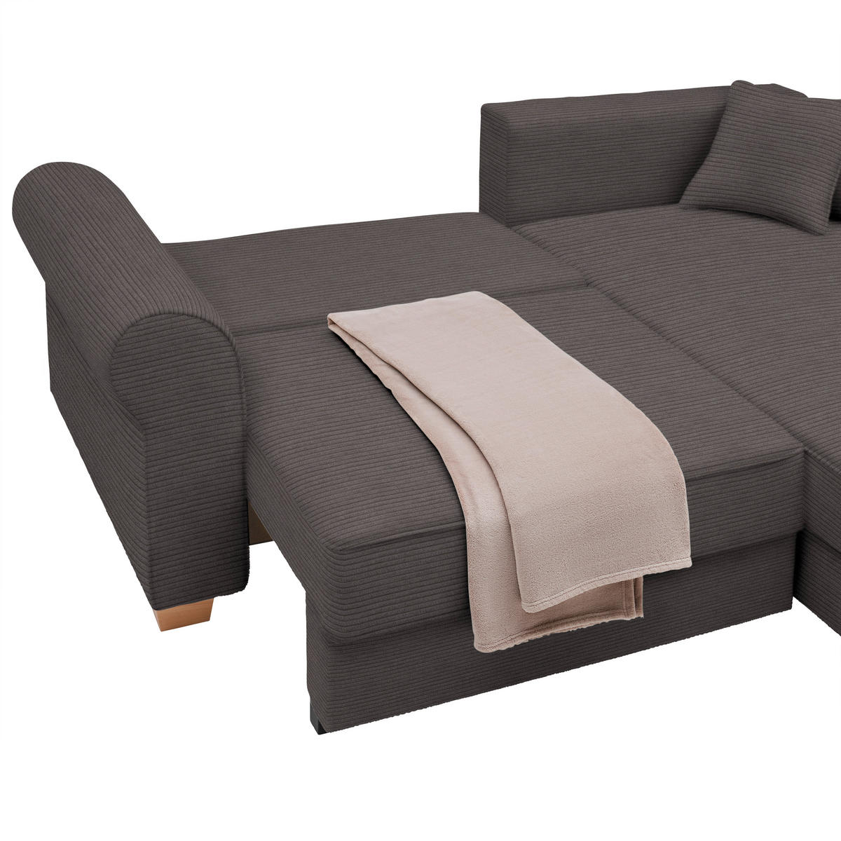 HÖRNSOFFA i mörkgrå  - mörkgrå, Modern, trämaterial/trä (255/185cm) - MID.YOU