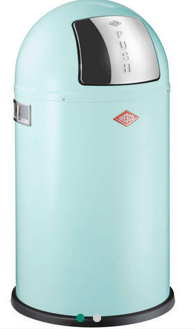 Wesco Abfallsammler Pushboy Junior Mintgrün, Edelstahl 63 cm