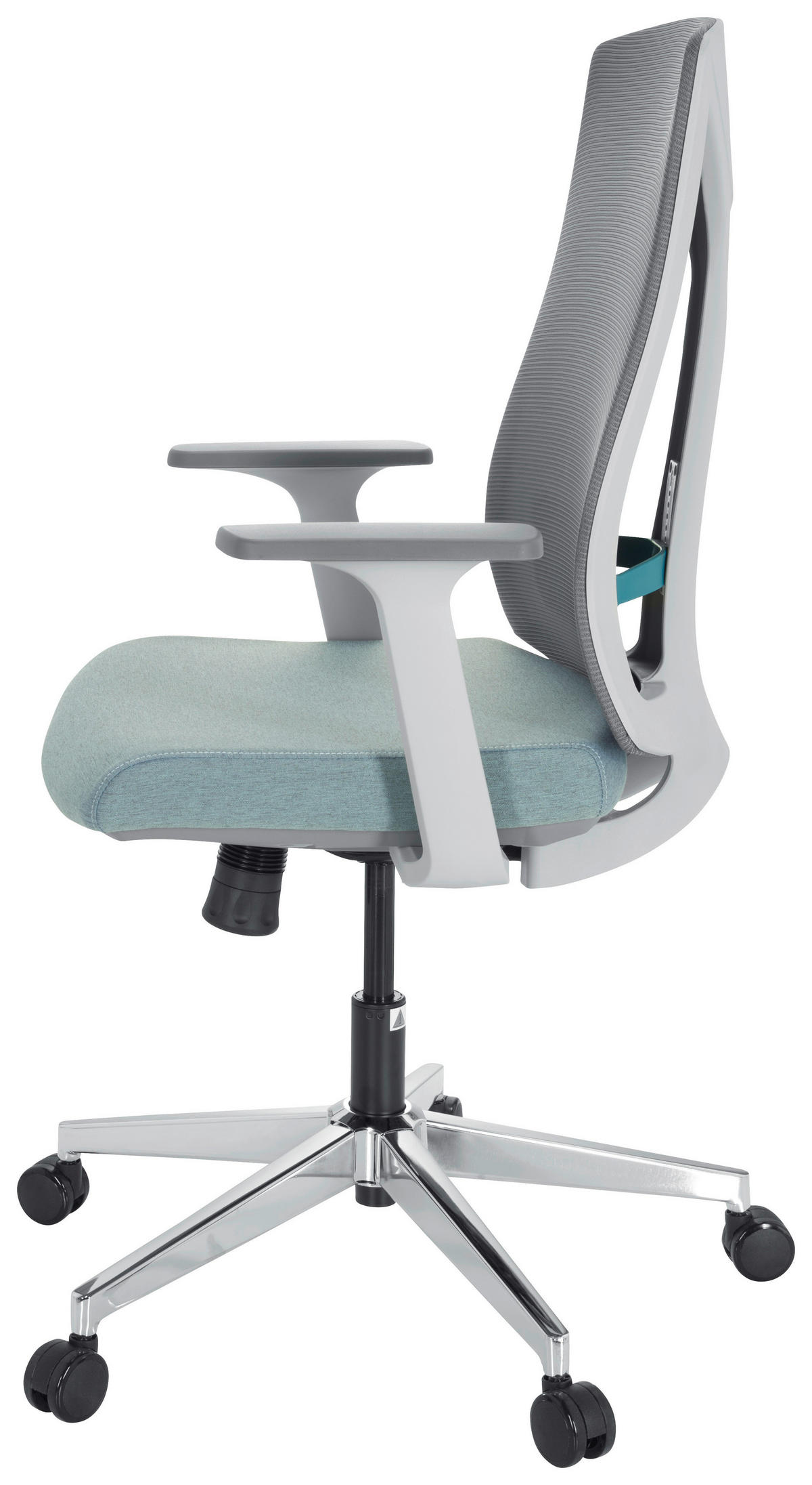 OTOČNÁ ŽIDLE, síťovina, plochá tkanina, šedá, bílá, mátově zelená - šedá/bílá, Moderní, kov/textil (63/116/66cm) - MID.YOU