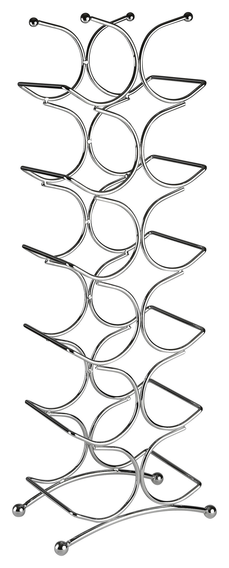 ETAJERĂ PENTRU STICLE 25/15/69 cm - argintiu, Basics, metal (25/15/69cm) - Justinus