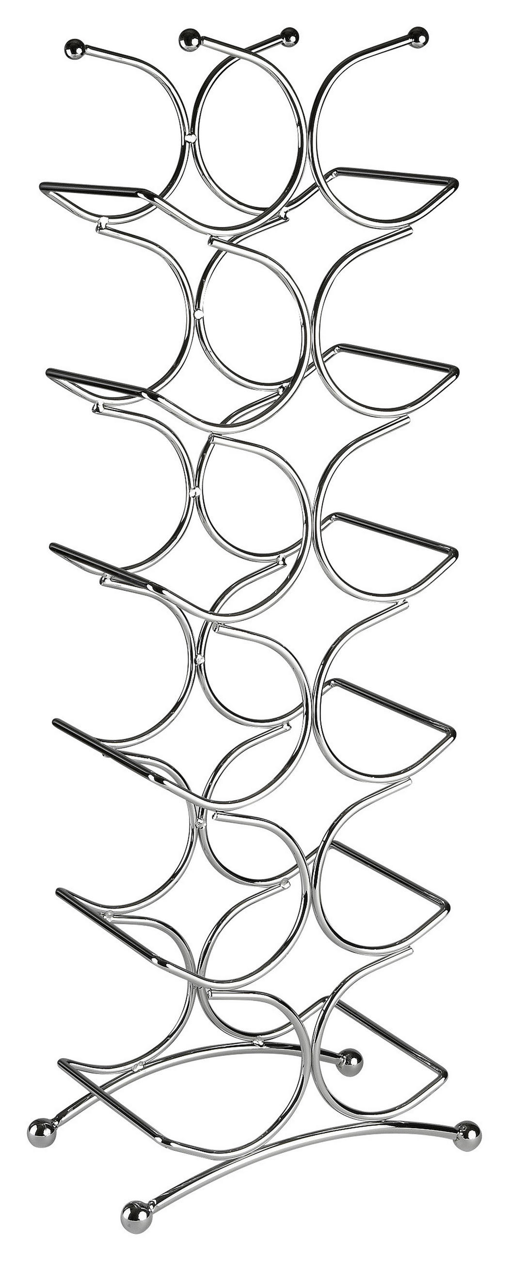 ETAJERĂ PENTRU STICLE  25/15/69 cm  - argintiu, Basics, metal (25/15/69cm) - Justinus
