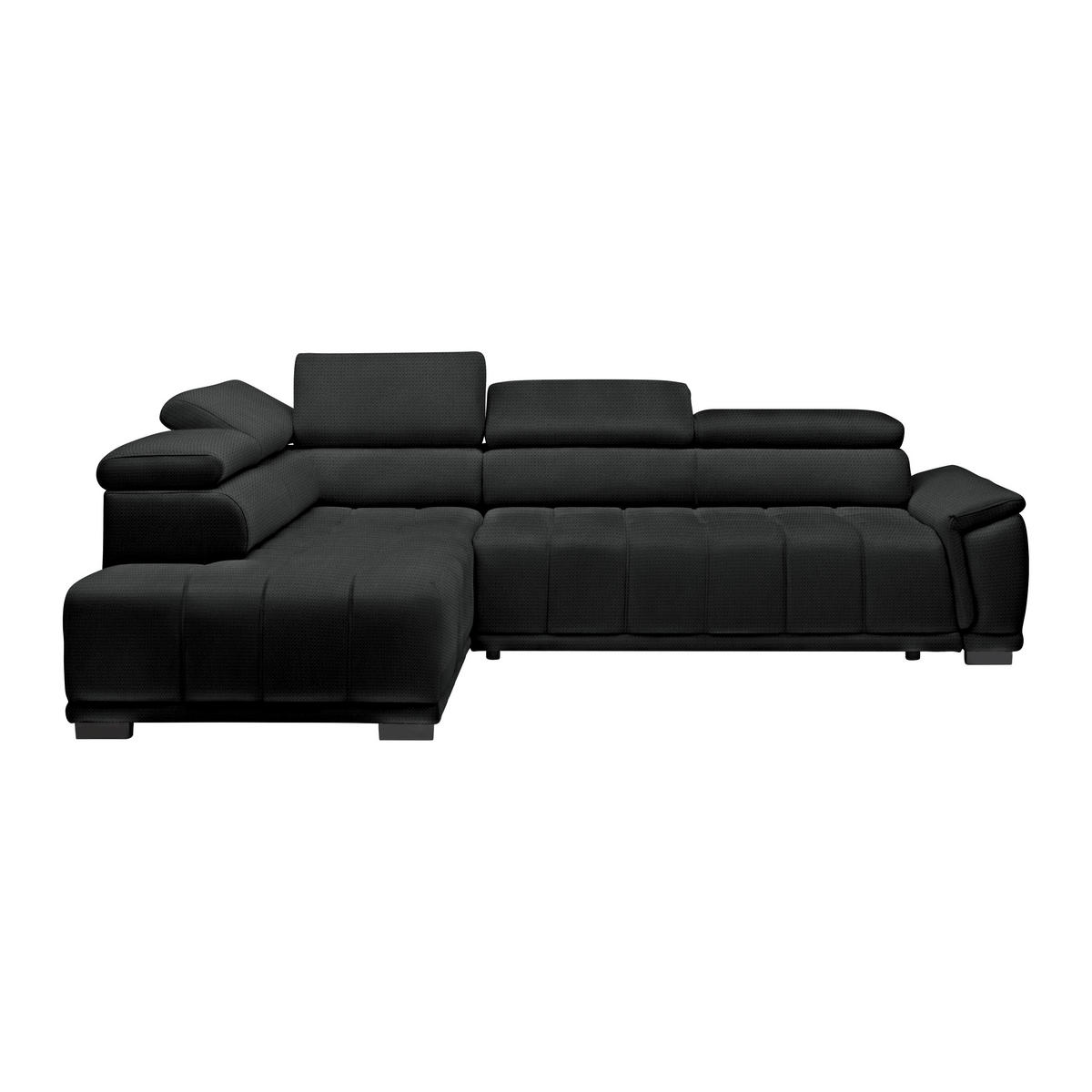 HÖRNSOFFA i chenille, vävt tyg antracit  - svart/antracit, Modern, textil/plast (106/283cm) - MID.YOU