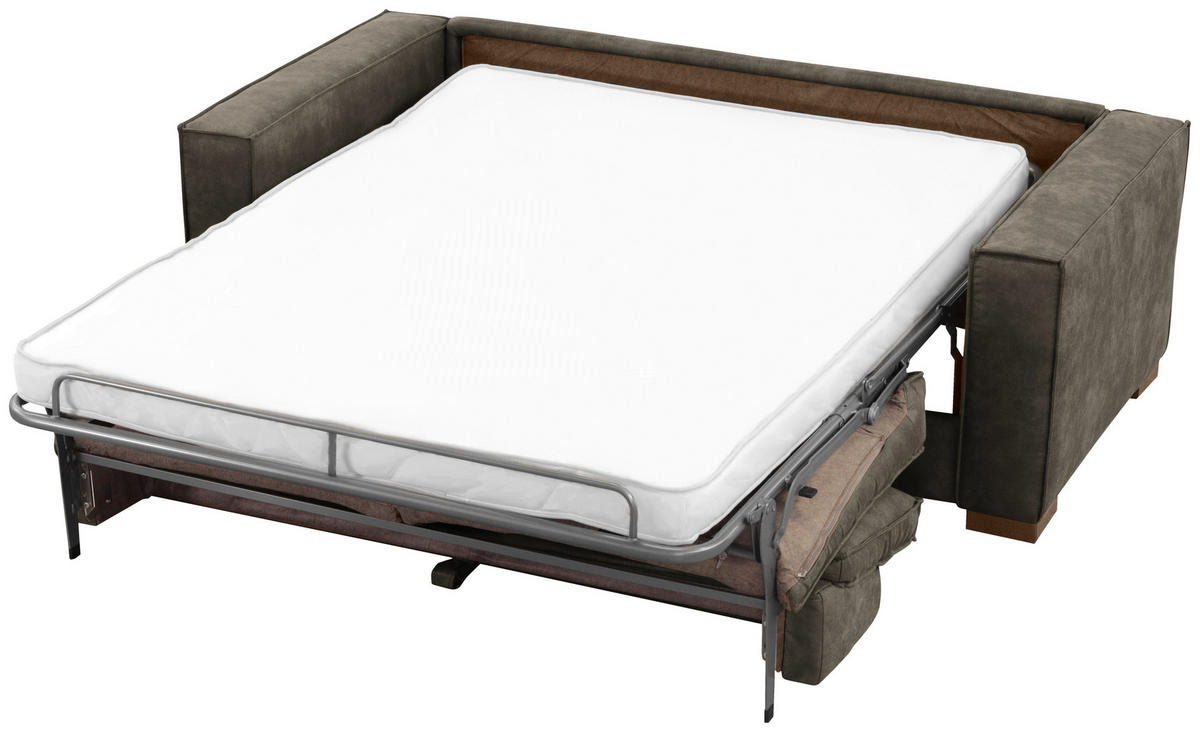 SCHLAFSOFA in Mikrofaser Anthrazit  - Dunkelbraun/Anthrazit, Design, Holz/Textil (203/85/99cm) - MID.YOU