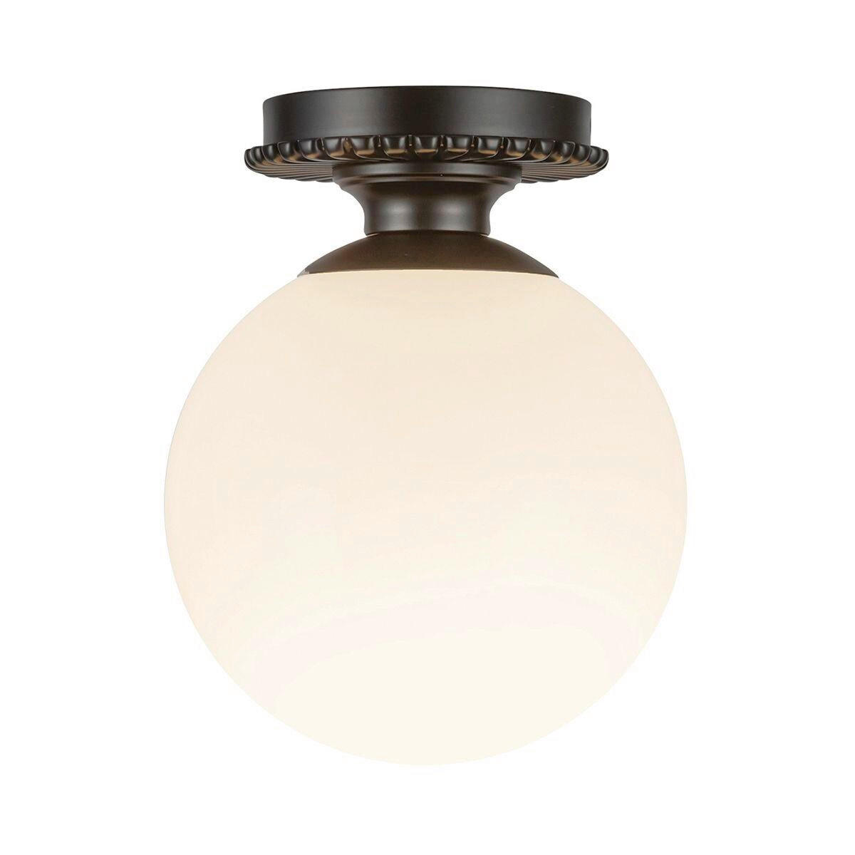 DECKENLEUCHTE Alora Mood 24,8/20 cm  - Schwarz, KONVENTIONELL, Glas/Metall (24,8/20cm) - Elstead Lighting