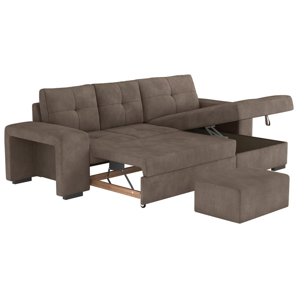 Thumbnail - Mid.you Eckschlafsofa, Taupe, Textil, 4-Sitzer, 268x156 cm, Wohnzimmer, Sofas & Couches, Wohnlandschaften