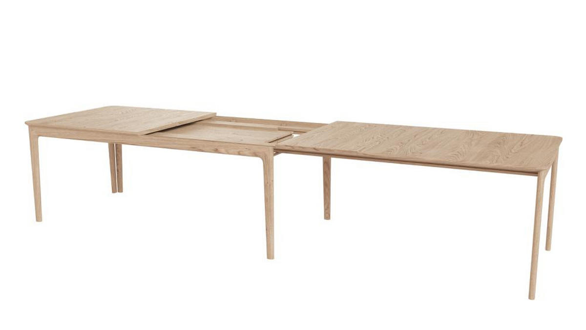 MATBORD 205-358/101/74 cm massivt trä  trä utdragbar, finns i olika träslag rektangulär ek Bianco  - ek Bianco, Klassisk, trä (205-358/101/74cm) - Skovby