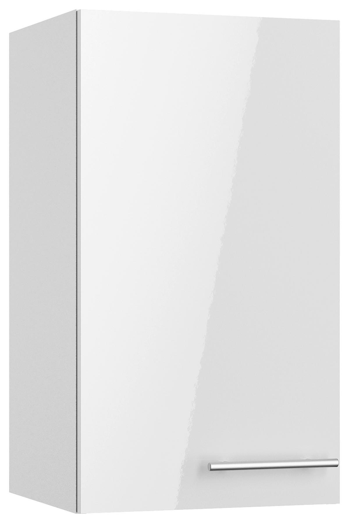 KÜCHENBLOCK 210 cm   in Weiß, Weiß Hochglanz  - Edelstahlfarben/Weiß Hochglanz, Basics, Holzwerkstoff/Metall (210cm) - Optifit