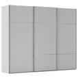 SCHWEBETÜRENSCHRANK 301/223/68 cm 3-türig Grau  - Chromfarben/Grau, KONVENTIONELL, Holzwerkstoff/Metall (301/223/68cm) - Novel