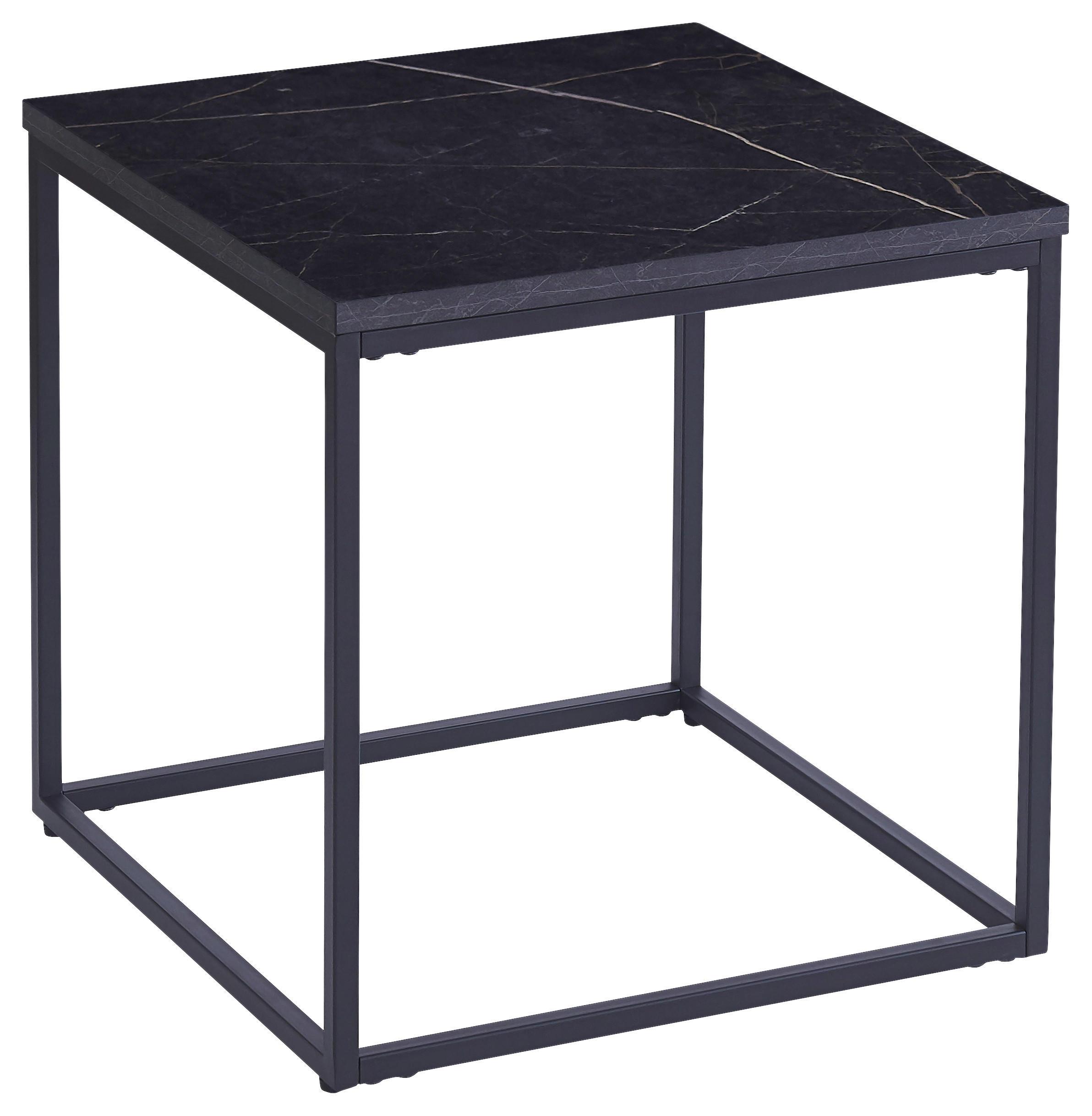 COUCHTISCH 45/45/45 cm quadratisch Schwarz  - Schwarz, Design, Holzwerkstoff/Metall (45/45/45cm) - Ti'me