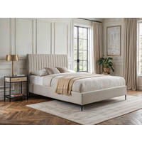 BOXSPRING-ÁGY 140/200 cm  krémszínű  - krémszínű/natúr színű, Modern, faalapú anyag/textil (140/200cm) - MID.YOU